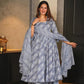 Jyoti Fashion Women's Grey Cotton Silk Heavy Digital Printed Kurta Set | Swadesiicart