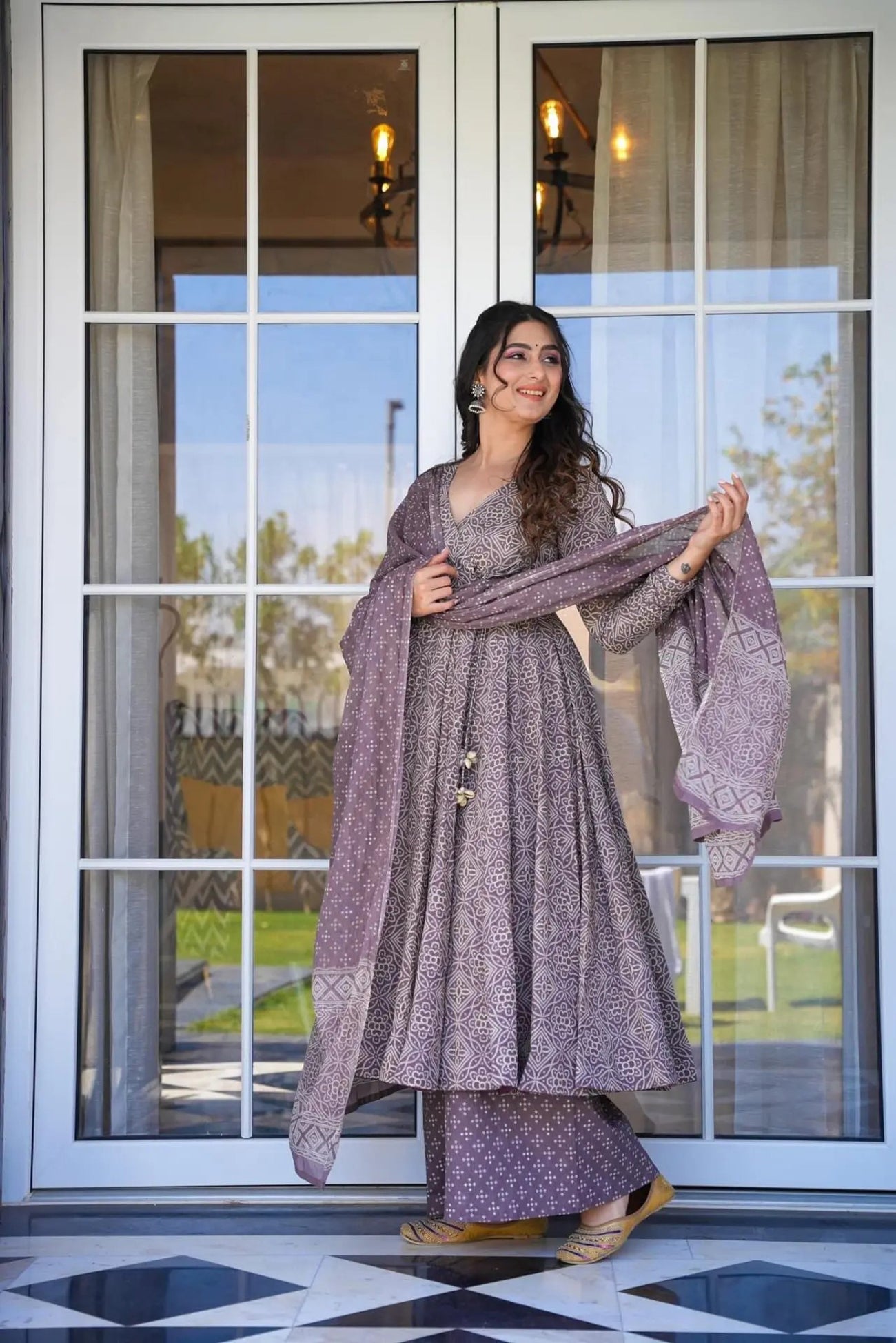 Jyoti Fashion Women's Pastel Purple Cotton Silk Heavy Digital Printed Kurta Set | Swadesiicart