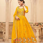 Jyoti Fashion Women's Mustard Faux Georgette Heavy Embroidered Kurta Set | Swadesiicart
