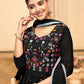 Jyoti Fashion Women's Black Faux Georgette Heavy Embroidered Kurta Set | Swadesiicart
