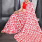 Jyoti Fashion Women's Red Faux Georgette Digital Printed Designer Saree with Blouse | Swadesiicart