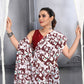 Jyoti Fashion Women's Maroon Faux Georgette Digital Printed Designer Saree with Blouse | Swadesiicart