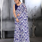 Jyoti Fashion Women's Navy Blue Faux Georgette Digital Printed Designer Saree with Blouse | Swadesiicart
