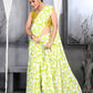 Jyoti Fashion Women's Lemon Yellow Faux Georgette Digital Printed Designer Saree with Blouse | Swadesiicart