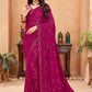 Jyoti Fashion Women's Pink Faux Blooming Sequins Work Designer Saree with Blouse | Swadesiicart