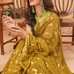 Jyoti Fashion Women's Olive Green Faux Blooming Sequins Work Designer Saree with Blouse | Swadesiicart
