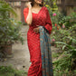 Jyoti Fashion Women's Red Imported Silk Satin Digital Printed Designer Saree with Blouse | Swadesiicart