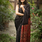 Jyoti Fashion Women's Black Imported Silk Satin Digital Printed Designer Saree with Blouse | Swadesiicart