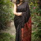 Jyoti Fashion Women's Black Imported Silk Satin Digital Printed Designer Saree with Blouse | Swadesiicart