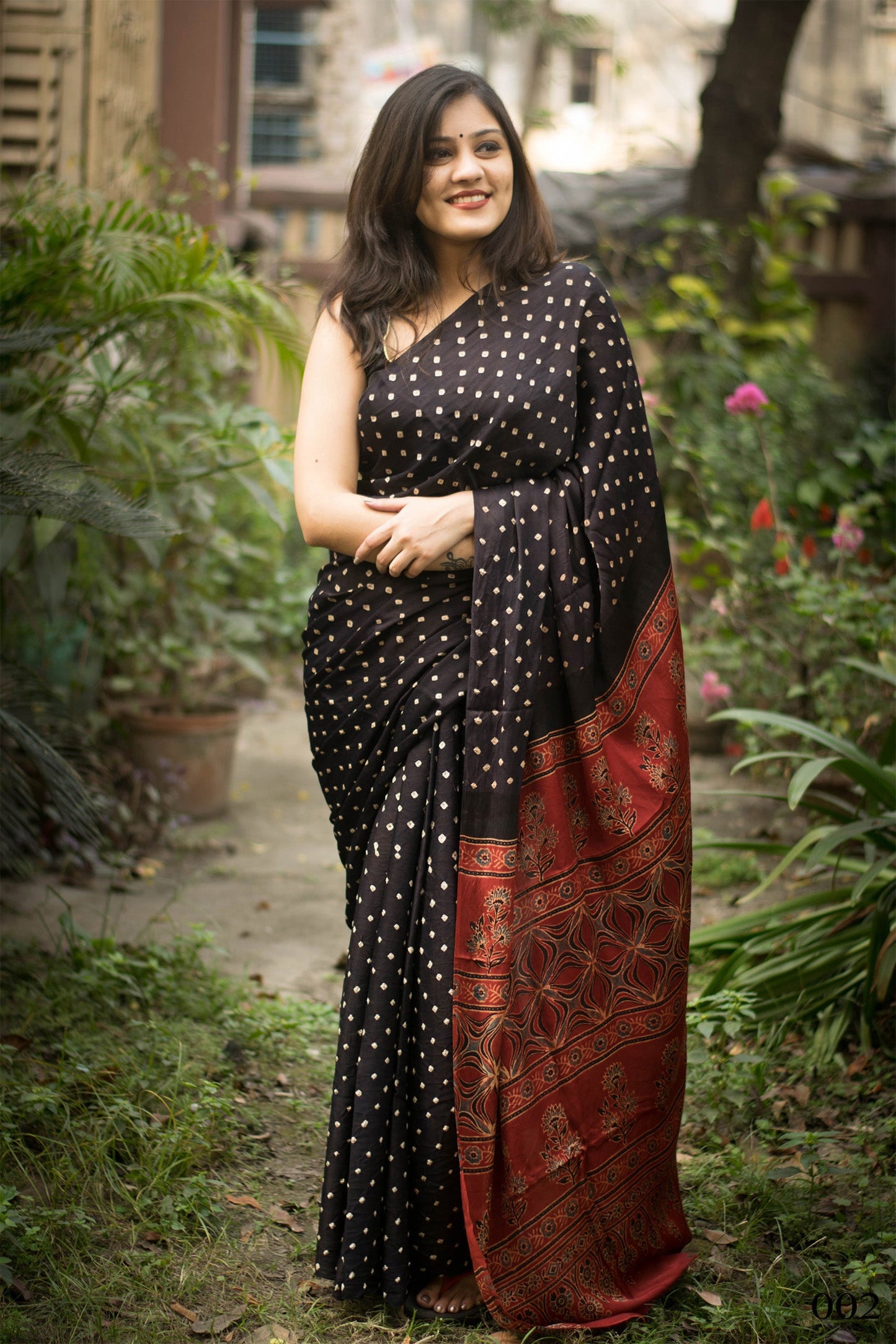 Jyoti Fashion Women's Black Imported Silk Satin Digital Printed Designer Saree with Blouse | Swadesiicart