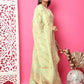 Jyoti Fashion Women's Pista Green Silk Jacquard Woven with Hand Work Salwar Suit Set | Swadesiicart
