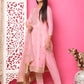 Jyoti Fashion Women's Pink Silk Jacquard Woven with Hand Work Salwar Suit Set | Swadesiicart