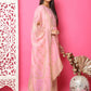 Jyoti Fashion Women's Pink Silk Jacquard Woven with Hand Work Salwar Suit Set | Swadesiicart