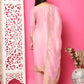 Jyoti Fashion Women's Pink Silk Jacquard Woven with Hand Work Salwar Suit Set | Swadesiicart
