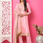 Jyoti Fashion Women's Pink Silk Jacquard Woven with Hand Work Salwar Suit Set | Swadesiicart