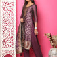 Jyoti Fashion Women's Violet Silk Jacquard Woven with Zari Work Salwar Suit Set | Swadesiicart