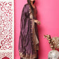 Jyoti Fashion Women's Violet Silk Jacquard Woven with Zari Work Salwar Suit Set | Swadesiicart