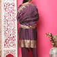 Jyoti Fashion Women's Violet Silk Jacquard Woven with Zari Work Salwar Suit Set | Swadesiicart