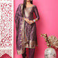 Jyoti Fashion Women's Violet Silk Jacquard Woven with Zari Work Salwar Suit Set | Swadesiicart