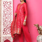 Jyoti Fashion Women's Red Silk Jacquard Woven with Zari Work Salwar Suit Set | Swadesiicart