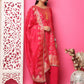 Jyoti Fashion Women's Red Silk Jacquard Woven with Zari Work Salwar Suit Set | Swadesiicart