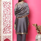 Jyoti Fashion Women's Grey Silk Jacquard Woven with Zari Work Salwar Suit Set | Swadesiicart