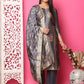 Jyoti Fashion Women's Grey Silk Jacquard Woven with Zari Work Salwar Suit Set | Swadesiicart
