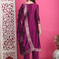 Jyoti Fashion Women's Wine Silk Jacquard Woven with Zari Work Salwar Suit Set | Swadesiicart