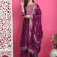 Jyoti Fashion Women's Wine Silk Jacquard Woven with Zari Work Salwar Suit Set | Swadesiicart