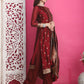 Jyoti Fashion Women's Maroon Silk Jacquard Woven with Zari Work Salwar Suit Set | Swadesiicart