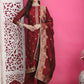 Jyoti Fashion Women's Maroon Silk Jacquard Woven with Zari Work Salwar Suit Set | Swadesiicart