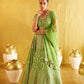 Jyoti Fashion Women's Parrot Green Banglory Silk 9MM Sequins with Zari Embroidered Lehenga Choli with Dupatta | Swadesiicart