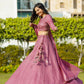 Jyoti Fashion Women's Metallic Pink Faux Georgette 9MM Sequins with Thread Embroidered Lehenga Choli with Dupatta | Swadesiicart