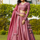 Jyoti Fashion Women's Metallic Pink Faux Georgette 9MM Sequins with Thread Embroidered Lehenga Choli with Dupatta | Swadesiicart