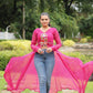 Jyoti Fashion Women's Pink Faux Georgette Leheriya Print with Kutchi Patchwork Ethnic Kurta | Swadesiicart