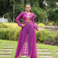Jyoti Fashion Women's Purple Faux Georgette Leheriya Print with Kutchi Patchwork Ethnic Kurta | Swadesiicart