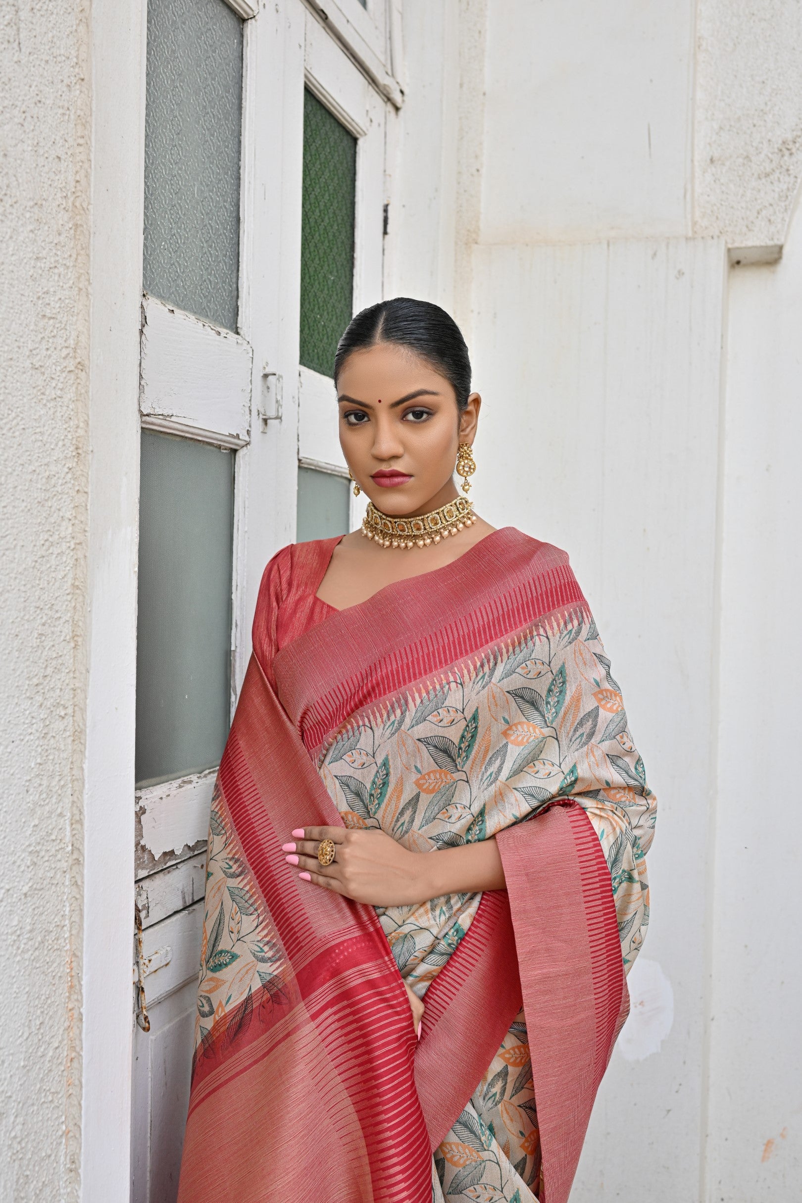 Jyoti Fashion Women's Pista Tussar Silk Zari Woven Traditional Saree with Blouse | Swadesiicart