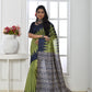 Jyoti Fashion Women's Mehendi Soft Tussar Silk Printed Temple Border Traditional Saree with Blouse | Swadesiicart