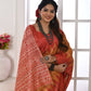 Jyoti Fashion Women's Mustard Soft Tussar Silk Printed Temple Border Traditional Saree with Blouse | Swadesiicart