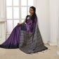 Jyoti Fashion Women's Purple Soft Tussar Silk Printed Temple Border Traditional Saree with Blouse | Swadesiicart