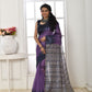 Jyoti Fashion Women's Purple Soft Tussar Silk Printed Temple Border Traditional Saree with Blouse | Swadesiicart