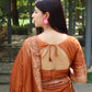 Jyoti Fashion Women's Orange Handloom Raw Silk Printed Border Traditional Saree with Blouse | Swadesiicart