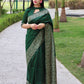Jyoti Fashion Women's Green Handloom Raw Silk Printed Border Traditional Saree with Blouse | Swadesiicart