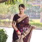 Jyoti Fashion Women's Coffee Linen Silk Zari Woven Traditional Saree with Blouse | Swadesiicart