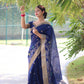 Jyoti Fashion Women's Blue Linen Silk Zari Woven Traditional Saree with Blouse | Swadesiicart