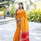 Jyoti Fashion Women's Mustard Tussar Silk Temple Border with Zari Lining Traditional Saree with Blouse | Swadesiicart