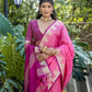 Jyoti Fashion Women's Pink Tussar Silk Temple Border with Zari Lining Traditional Saree with Blouse | Swadesiicart