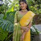 Jyoti Fashion Women's Yellow Tussar Silk Temple Border with Zari Lining Traditional Saree with Blouse | Swadesiicart