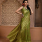 Jyoti Fashion Women's Green Handloom Raw Silk Weaving Pallu Traditional Saree with Blouse | Swadesiicart