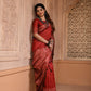 Jyoti Fashion Women's Red Handloom Raw Silk Weaving Pallu Traditional Saree with Blouse | Swadesiicart